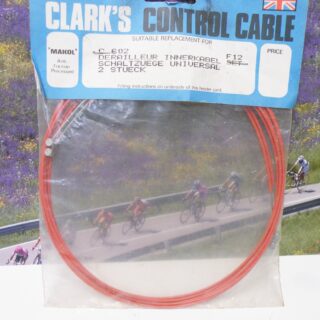 Clarks shift cables for downtube shifters, red coated,1980's